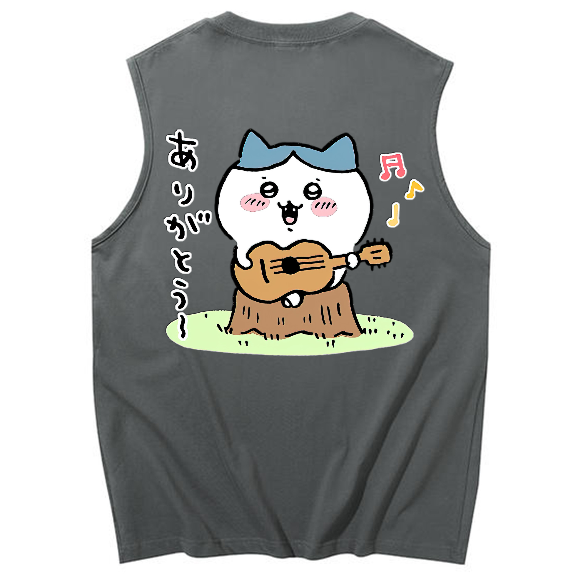 （画像用） ちいかわ ハチワレ Chii-kawa hachiware コットン100％タンクトップ（背面プリント）